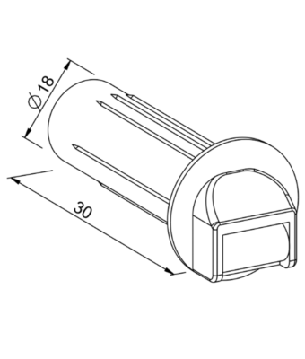 Steckleitrolle mit Schutzrohr für MINI-Gurt 14mm Zeichnung