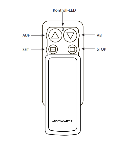 Jarolift Mini Funkhandsender - technische Zeichnung